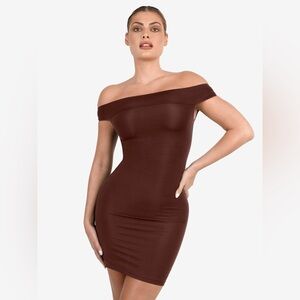 NWT Popilush Shapewear Off-the-Shoulder Bodycon Mini Dress